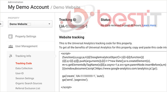 ثبت نام گوگل آنالیز