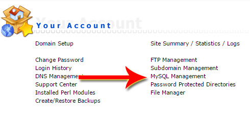 مدیریت پایگاه داده در دایرکت ادمین